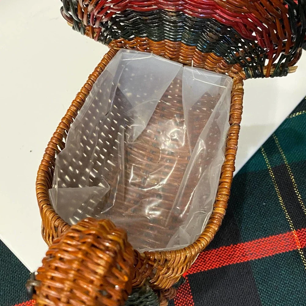 Glossy Wicker Turkey Centerpiece Basket with Waterproof Lining‎